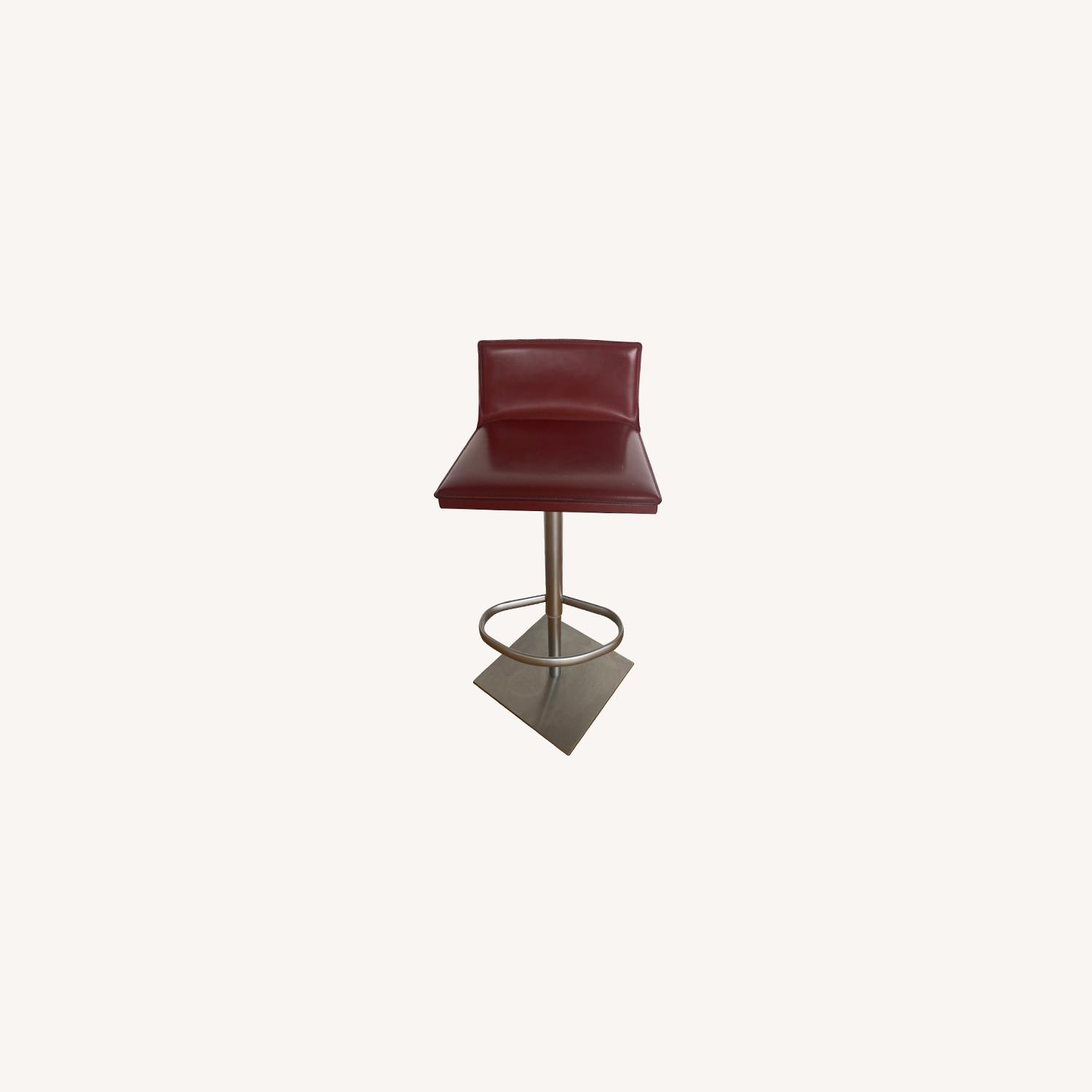 Frag Italian Red Leather Bar Stools - AptDeco
