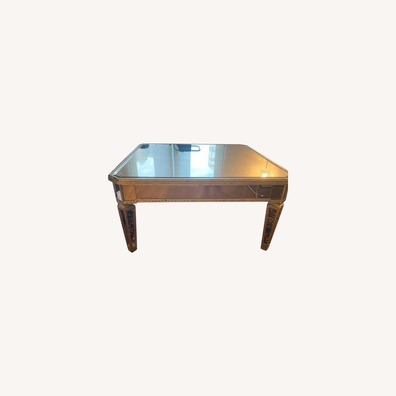Neiman Marcus Mirrored Square Coffee Table - image-0