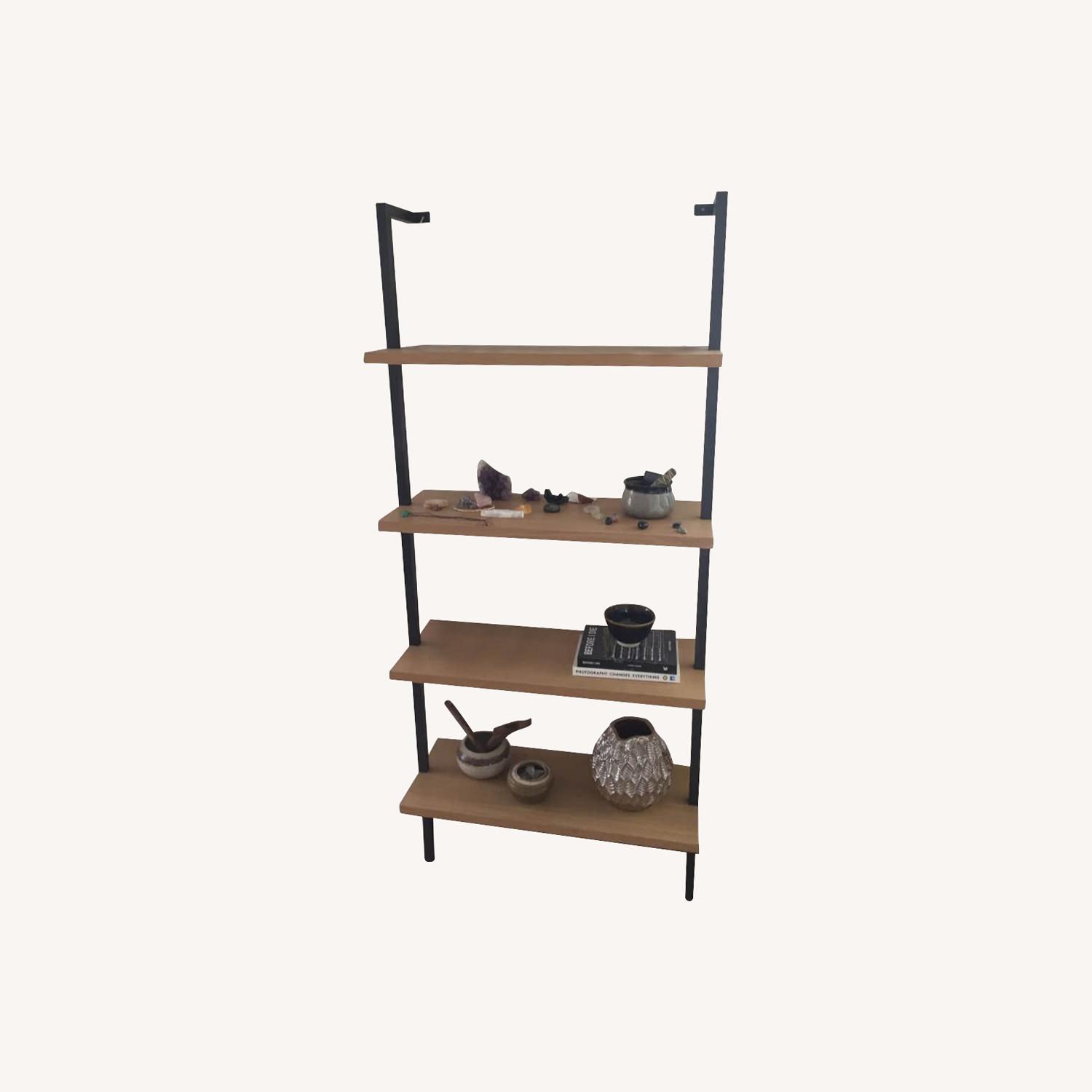 CB2 Helix Acacia Bookcases AptDeco