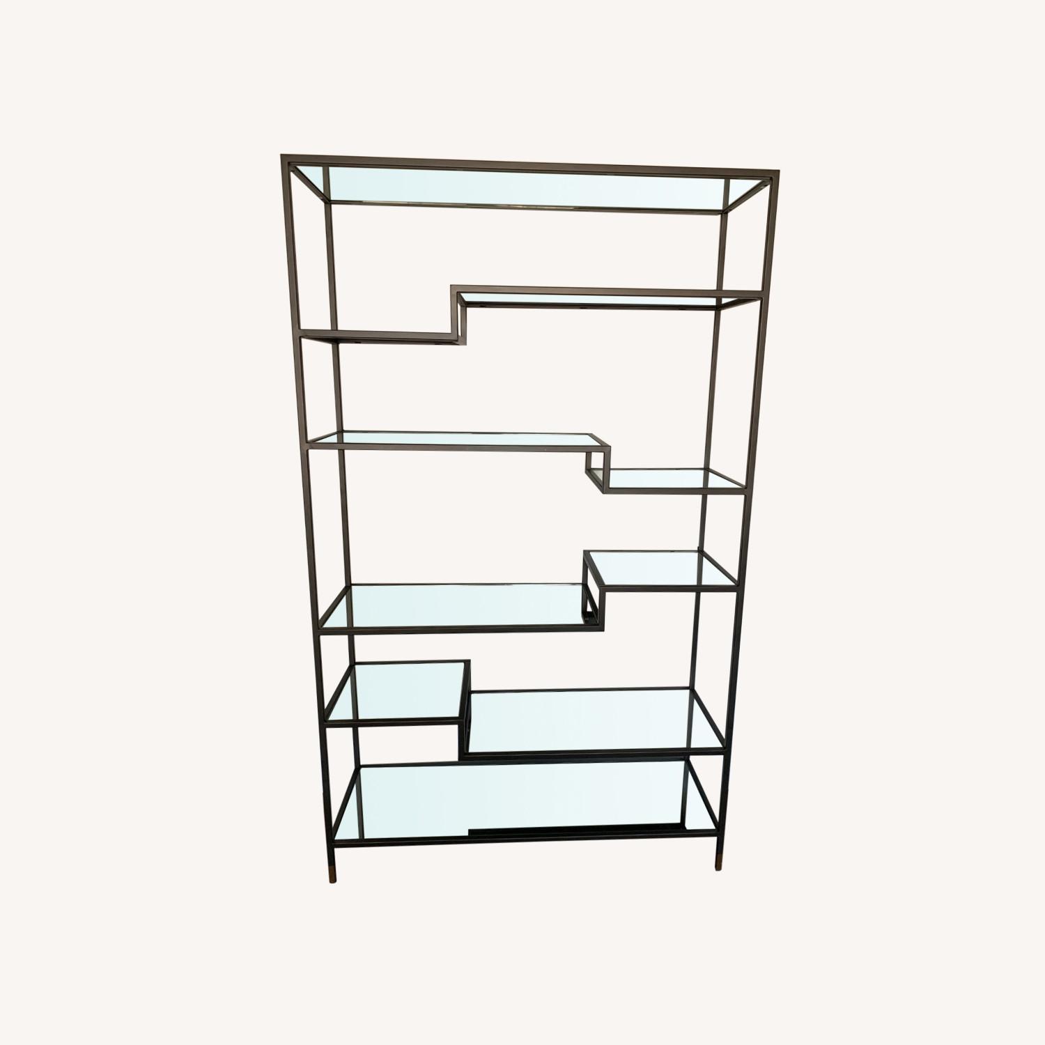West Elm Tiered Tower Glass Bookcase AptDeco