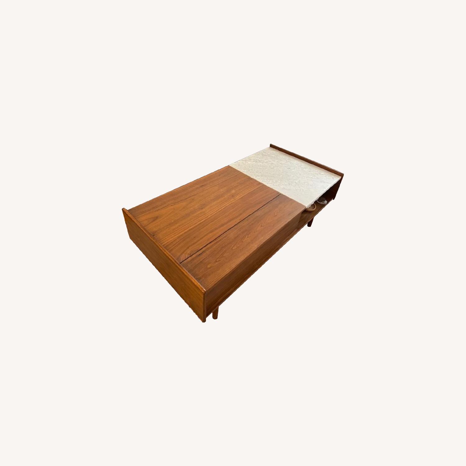 West Elm Mid-Century Pop-Up Storage Coffee Table - Walnut - image-0