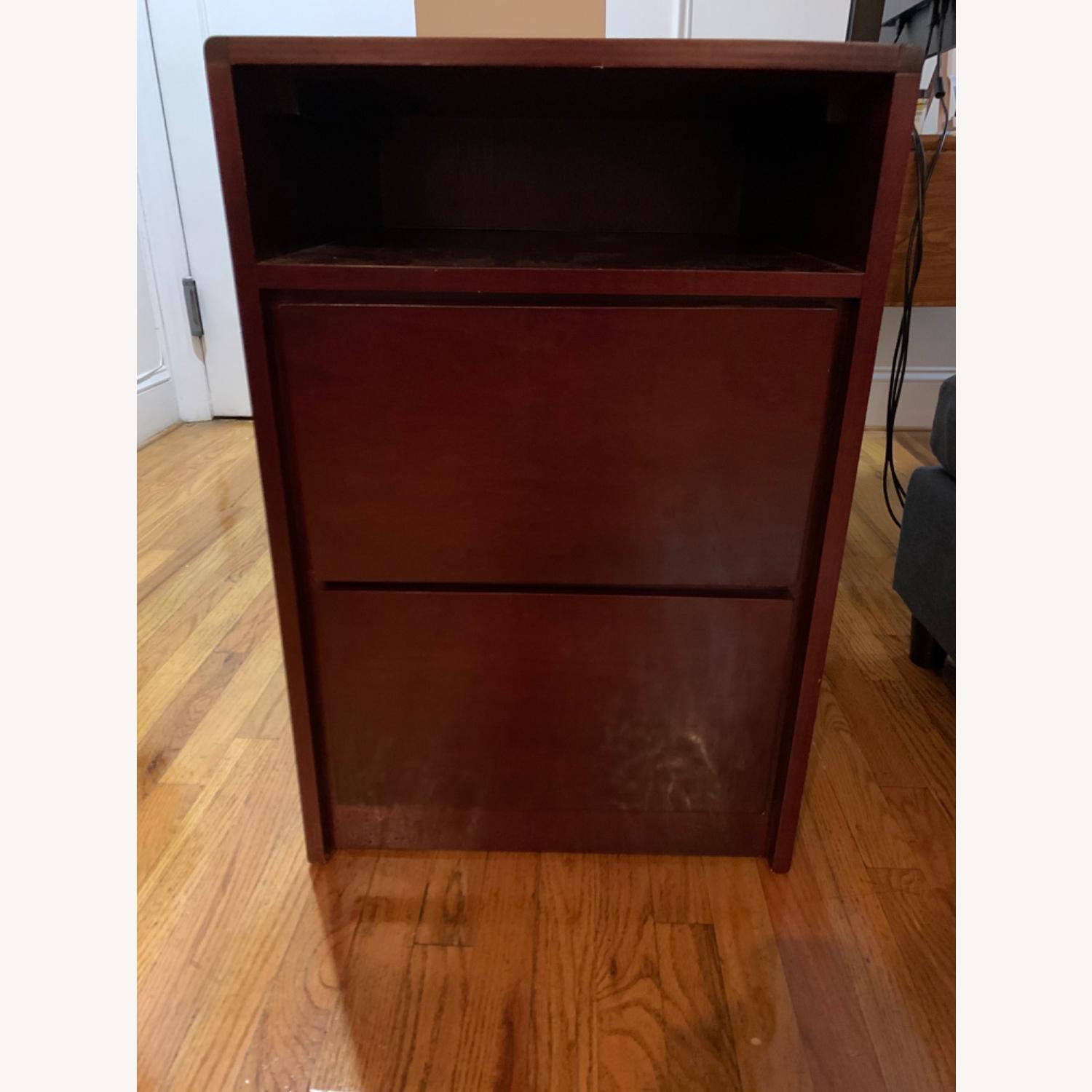 Dark Brown Nightstand with Drawers AptDeco