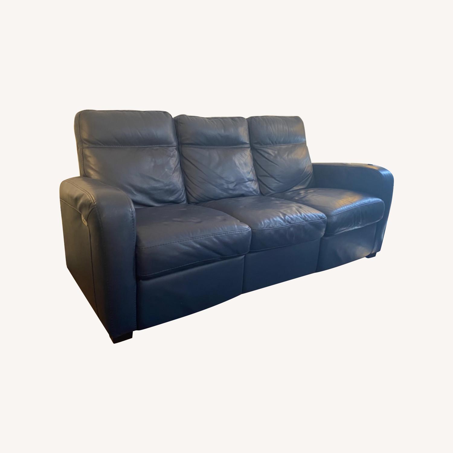 Natuzzi Leather Power Reclining Sofa - image-0