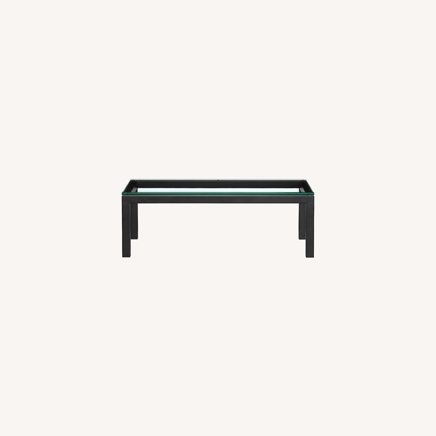 Crate and Barrel Glass Rectangular Coffee Table - image-0