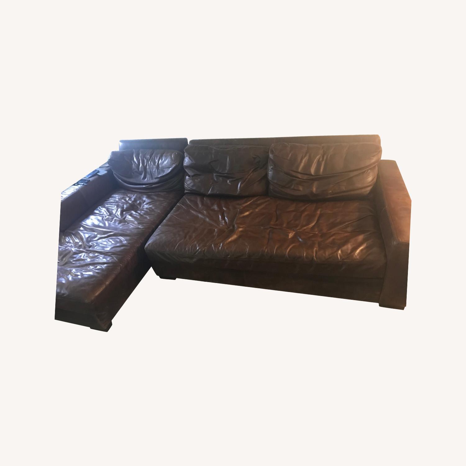 Restoration Hardware 2 Piece Leather Sectional AptDeco