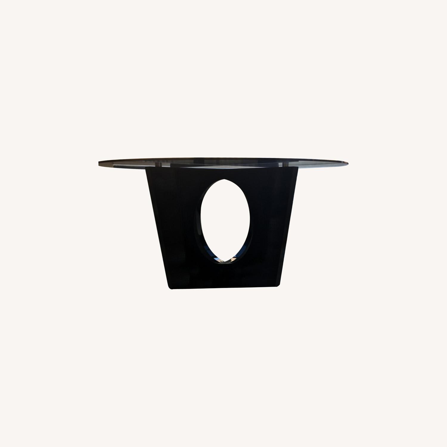 Black Tinted Glass Dining Table w/alligator - image-12