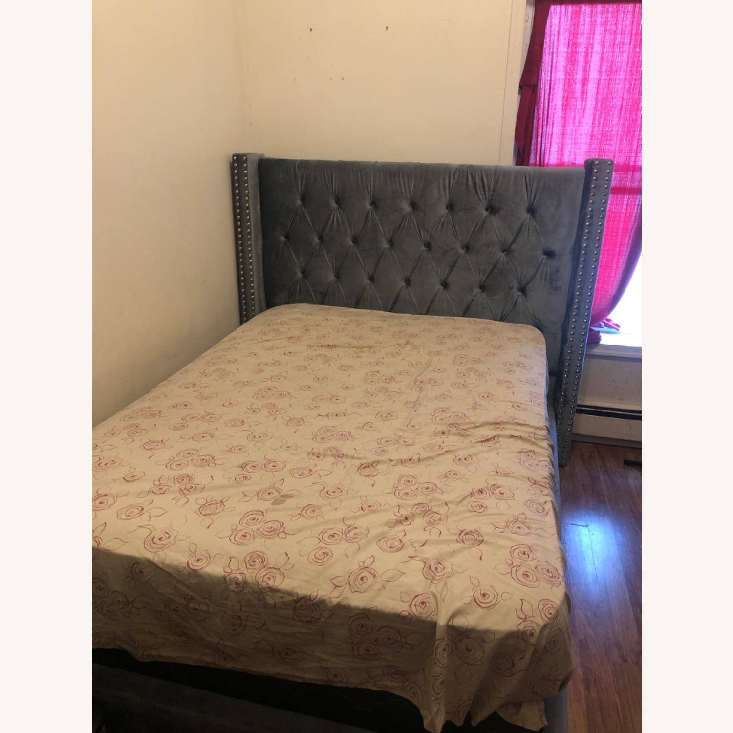Dark Grey Queen Bed - AptDeco