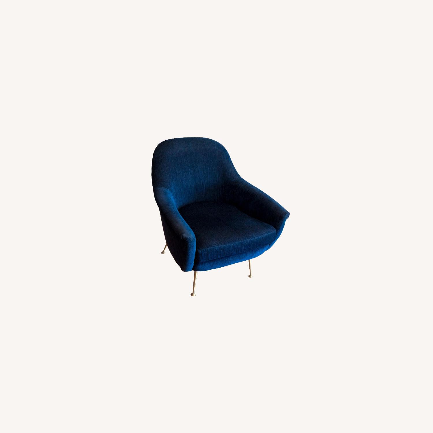 Pottery Barn Mid Century Cobalt Blue Side Chair - image-0