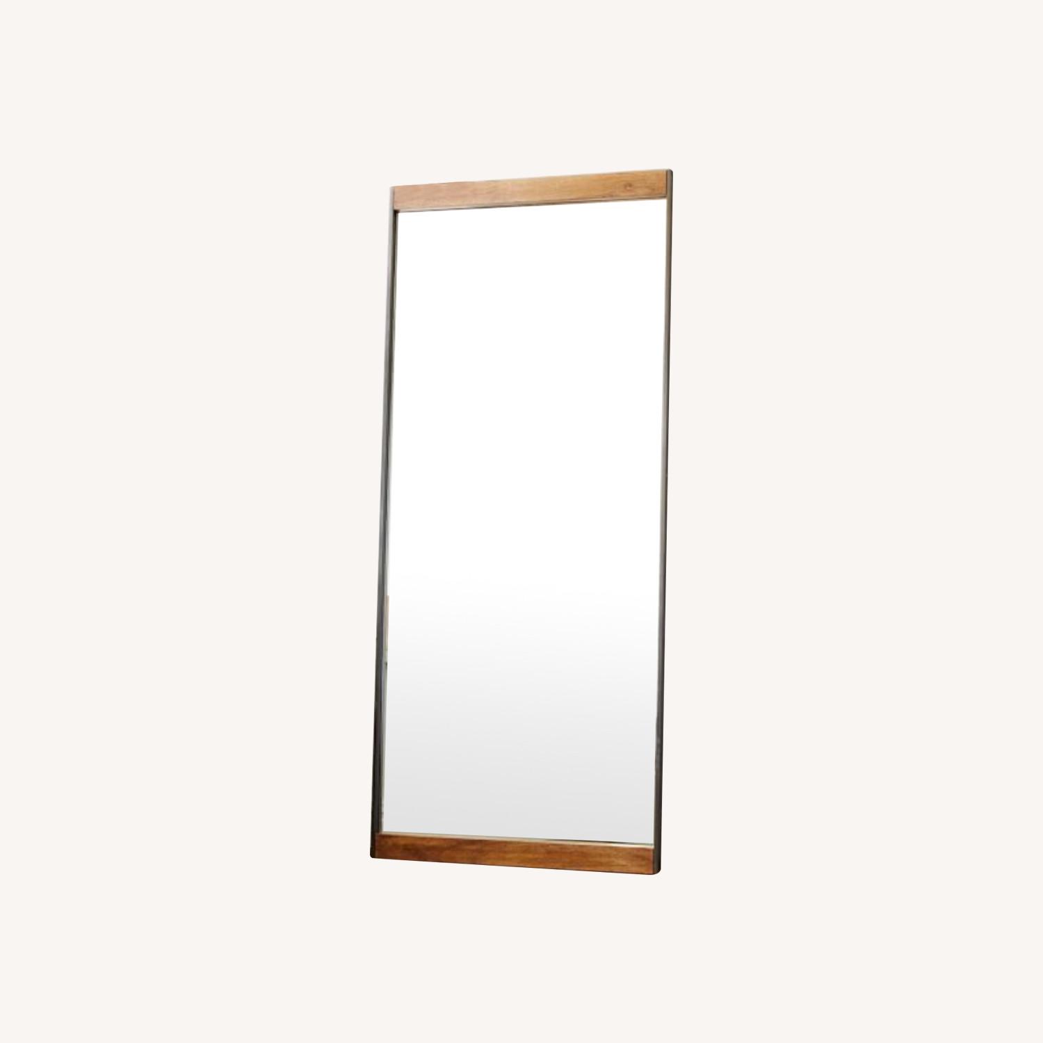 West Elm Industrial Wood Metal Floor Mirror AptDeco