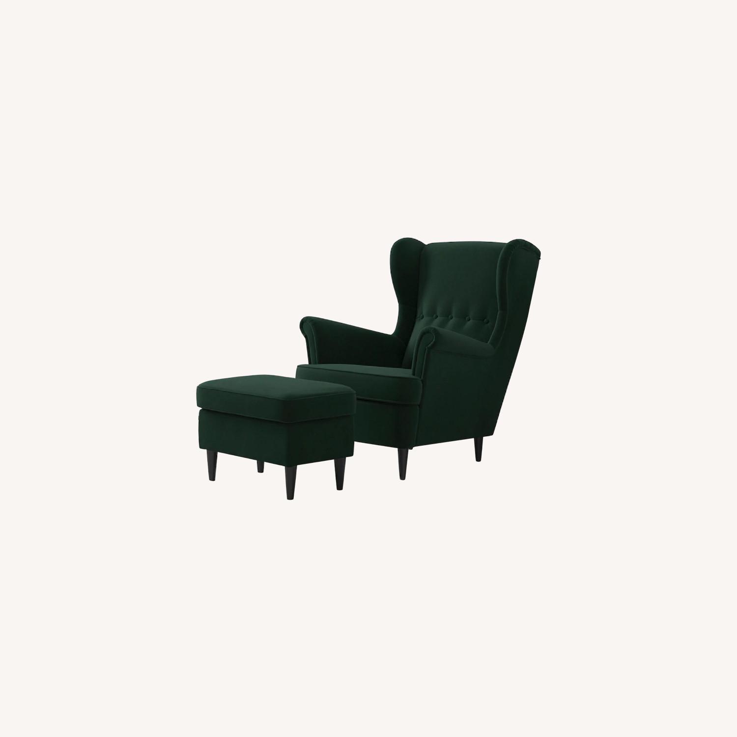 IKEA Velvet Winged Armchair AptDeco