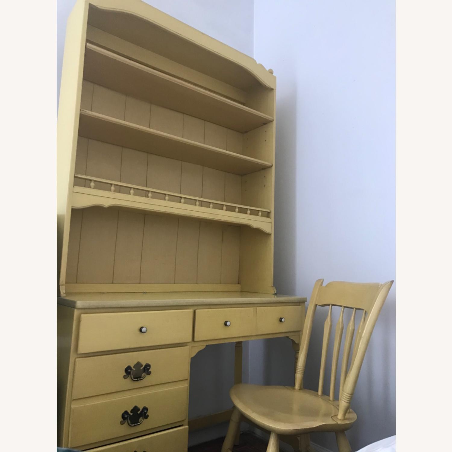 Vintage Yellow Desk and Chair - image-1