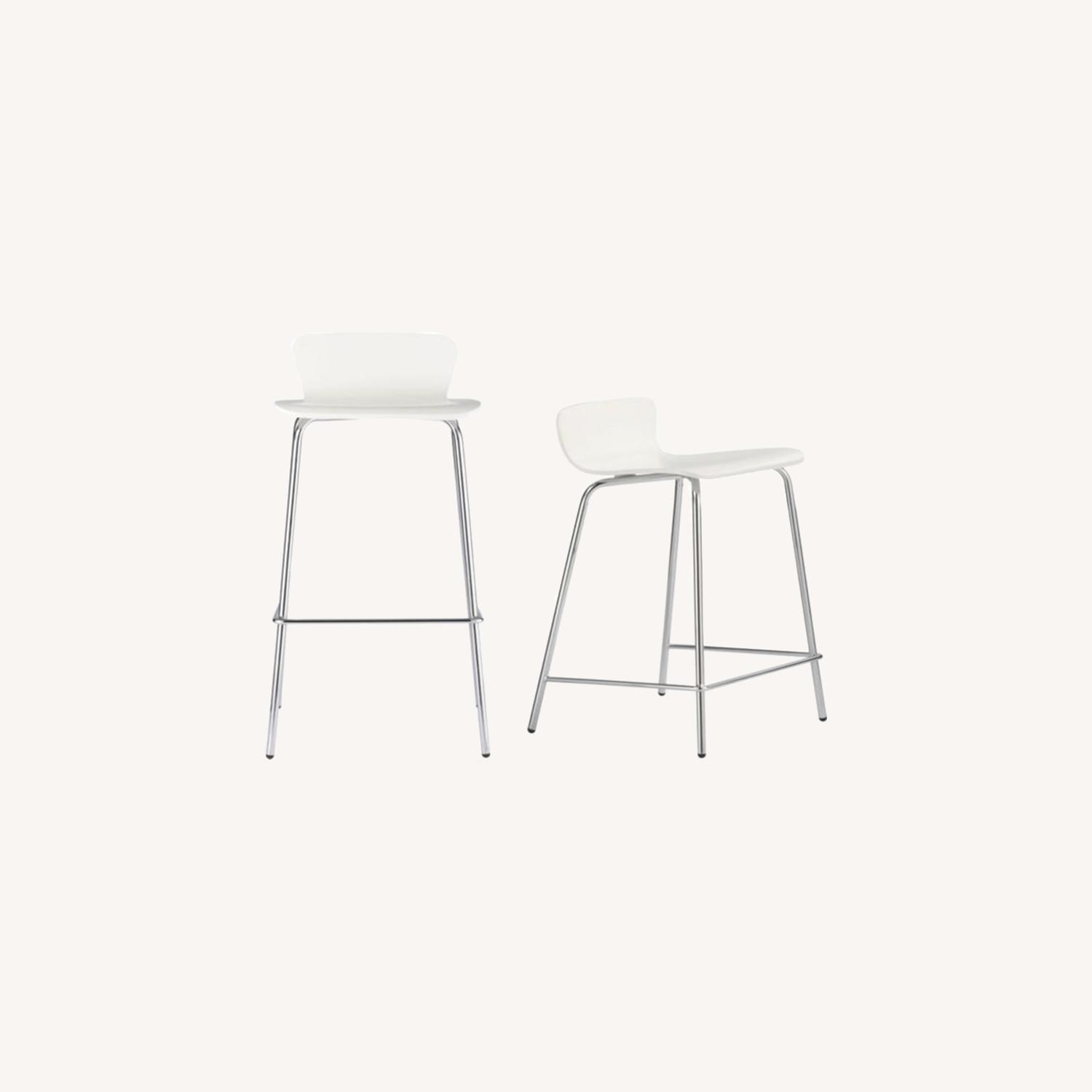 Crate & Barrel Felix Barstool White, Set of 3 AptDeco