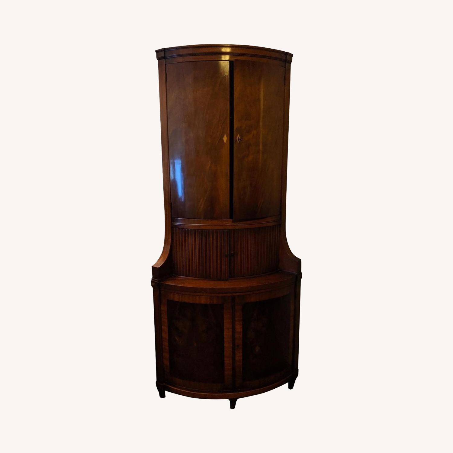 Vintage Corner Wood Hutch AptDeco