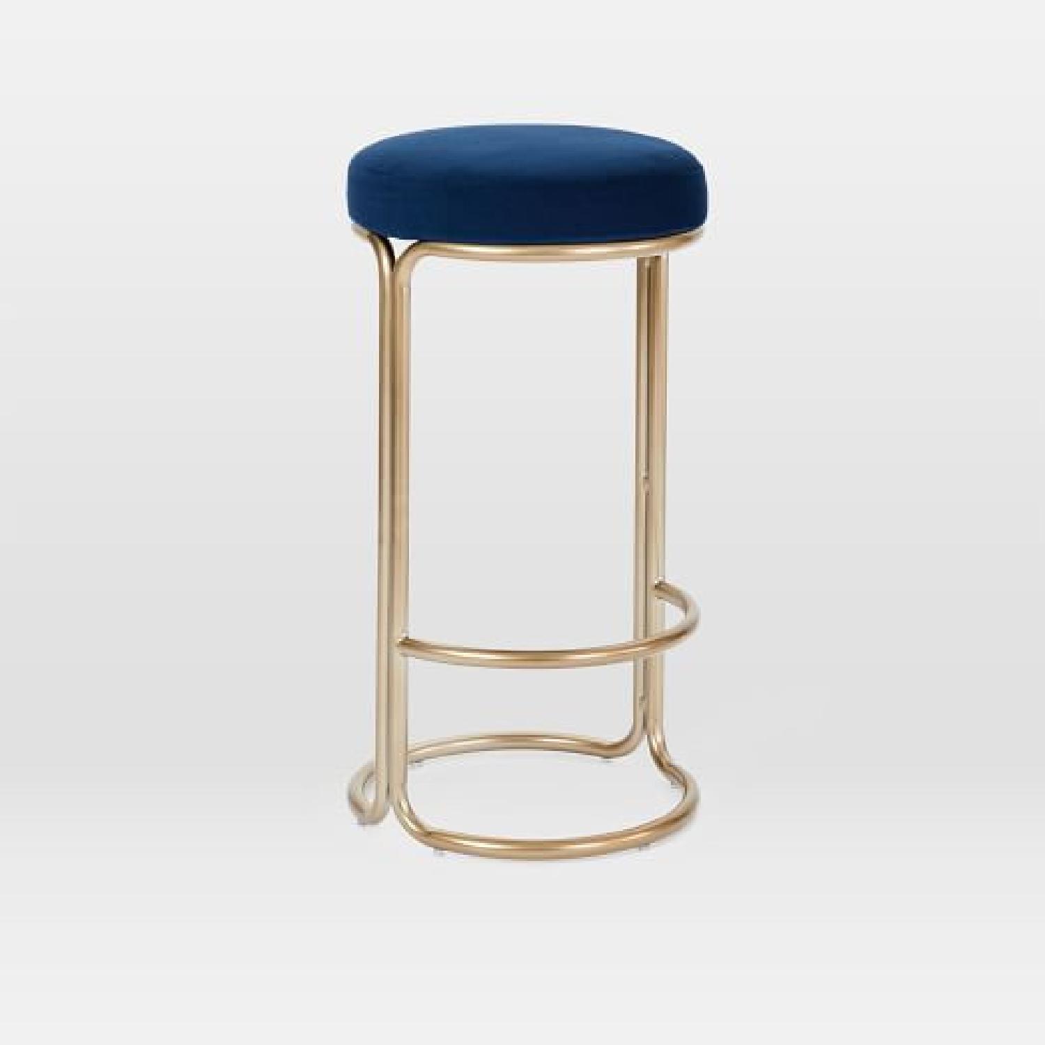 West Elm Blue Cora Bar Stools AptDeco