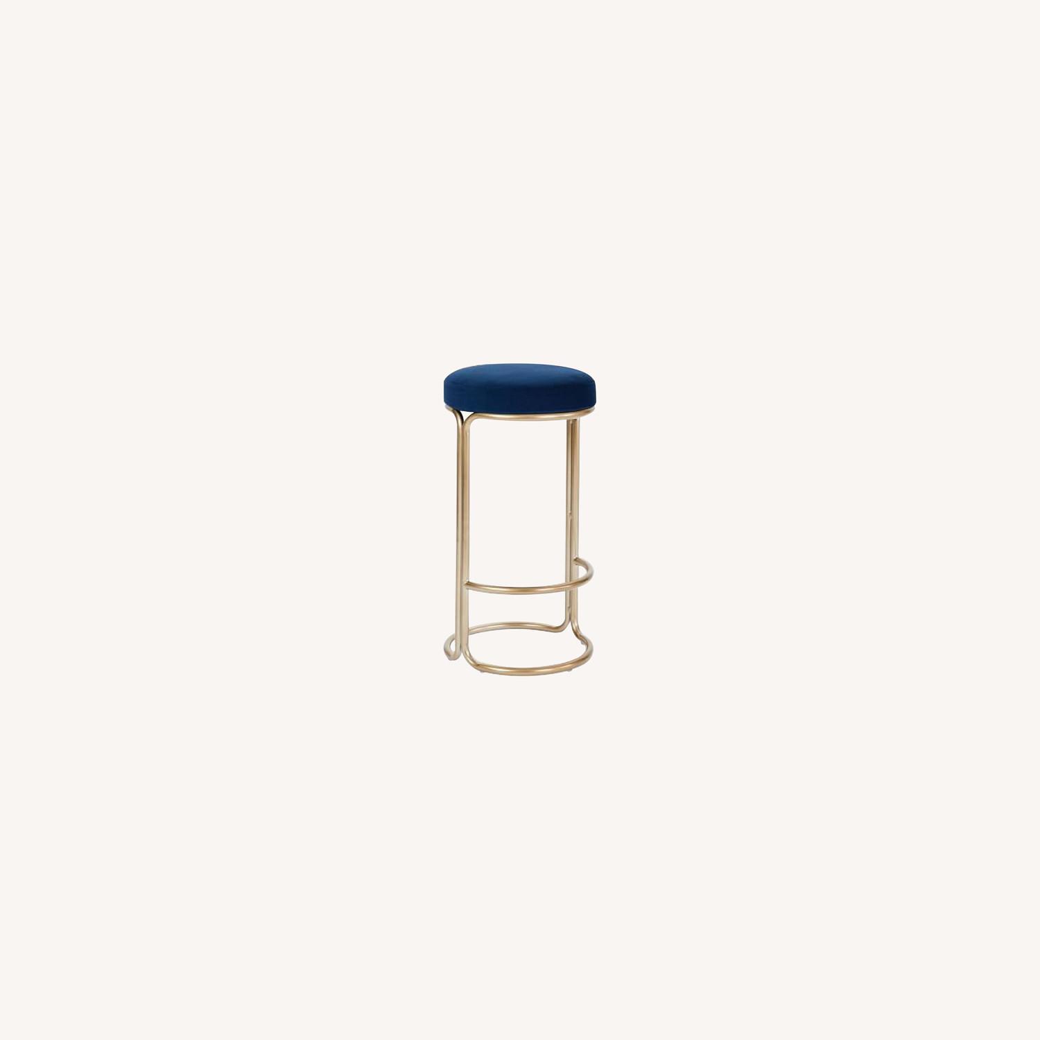 West Elm Blue Cora Bar Stools AptDeco