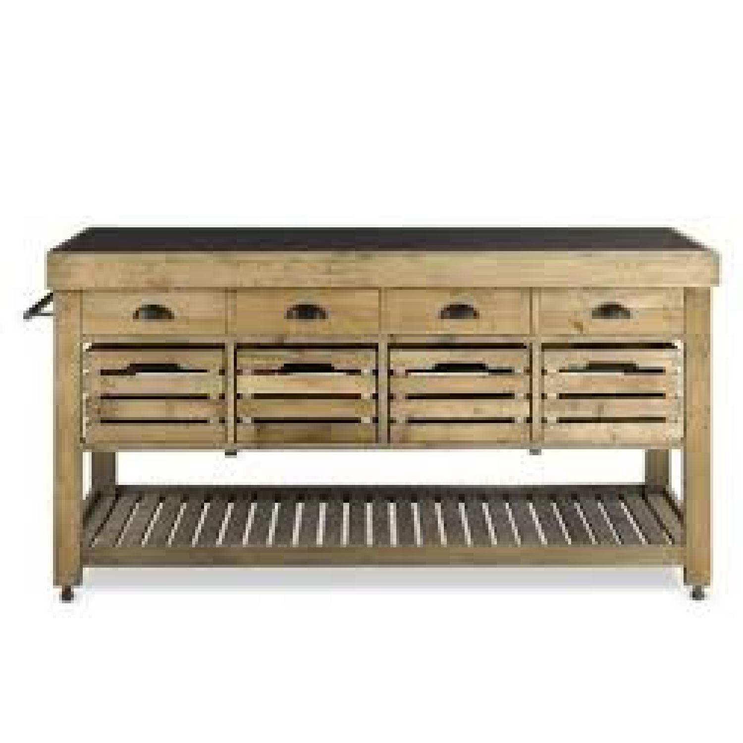 William Sonoma Rustic Stone Top Kitchen Island AptDeco