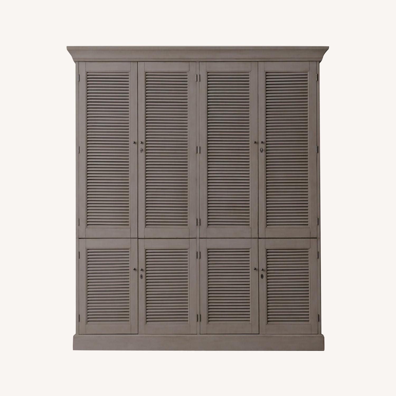Restoration Hardware Grey Double Shutters Armoire AptDeco