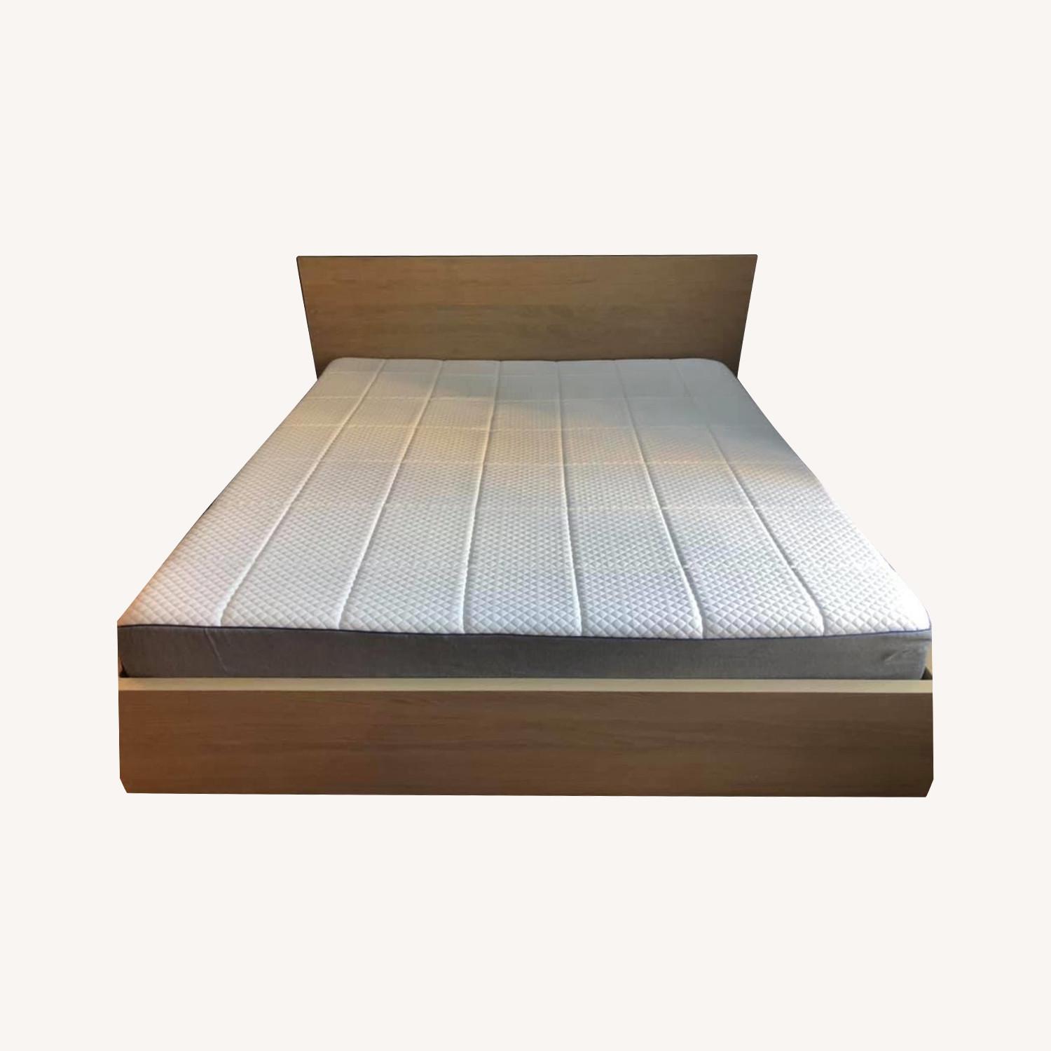 IKEA Malm King Size Bed White Stained Oak Veneer AptDeco