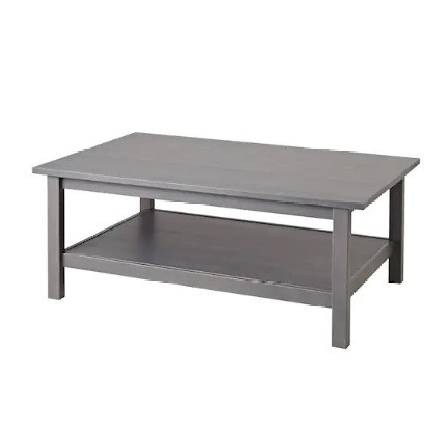 IKEA Dark Gray Coffee Table with Shelf - image-4