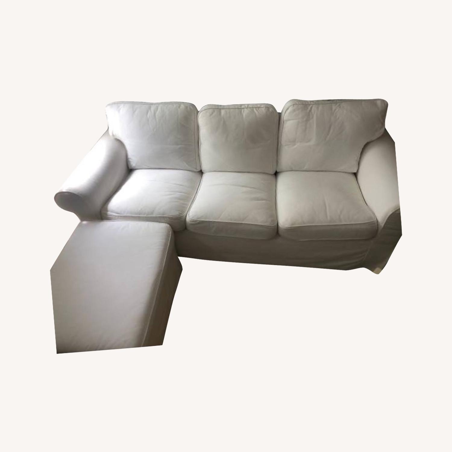 IKEA EKTORP White Sofa and Storage Ottoman AptDeco