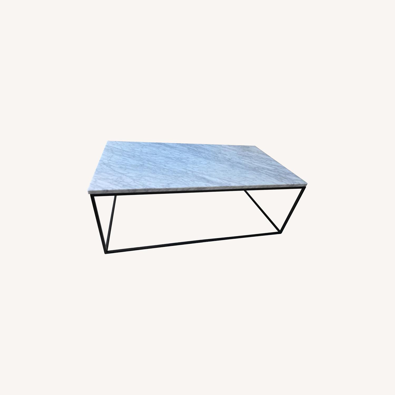 West Elm Streamline Marble Coffee Table - image-0