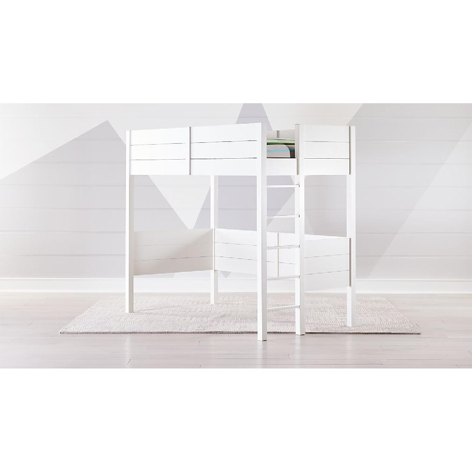 Crate & Barrel Parke White Twin Loft Bed AptDeco