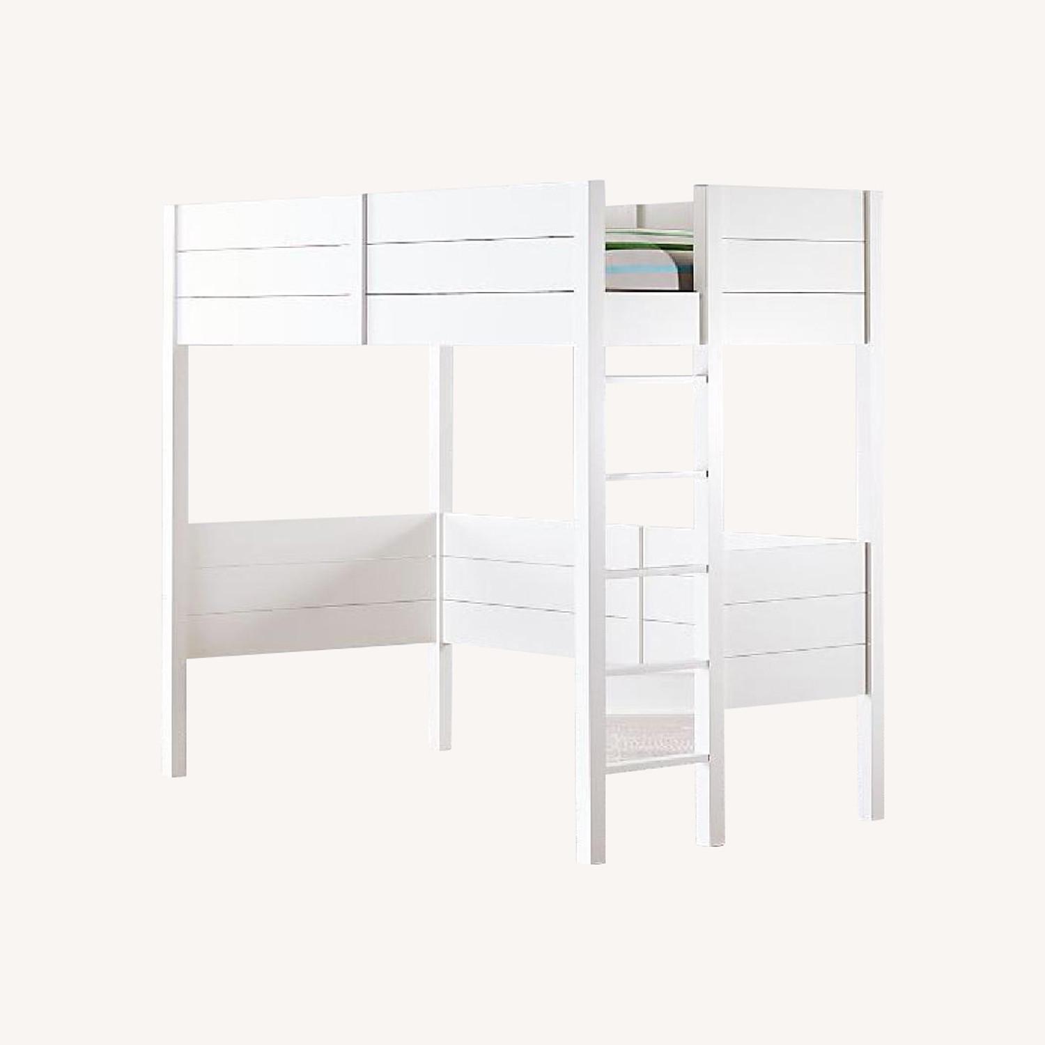 Crate & Barrel Parke White Twin Loft Bed AptDeco