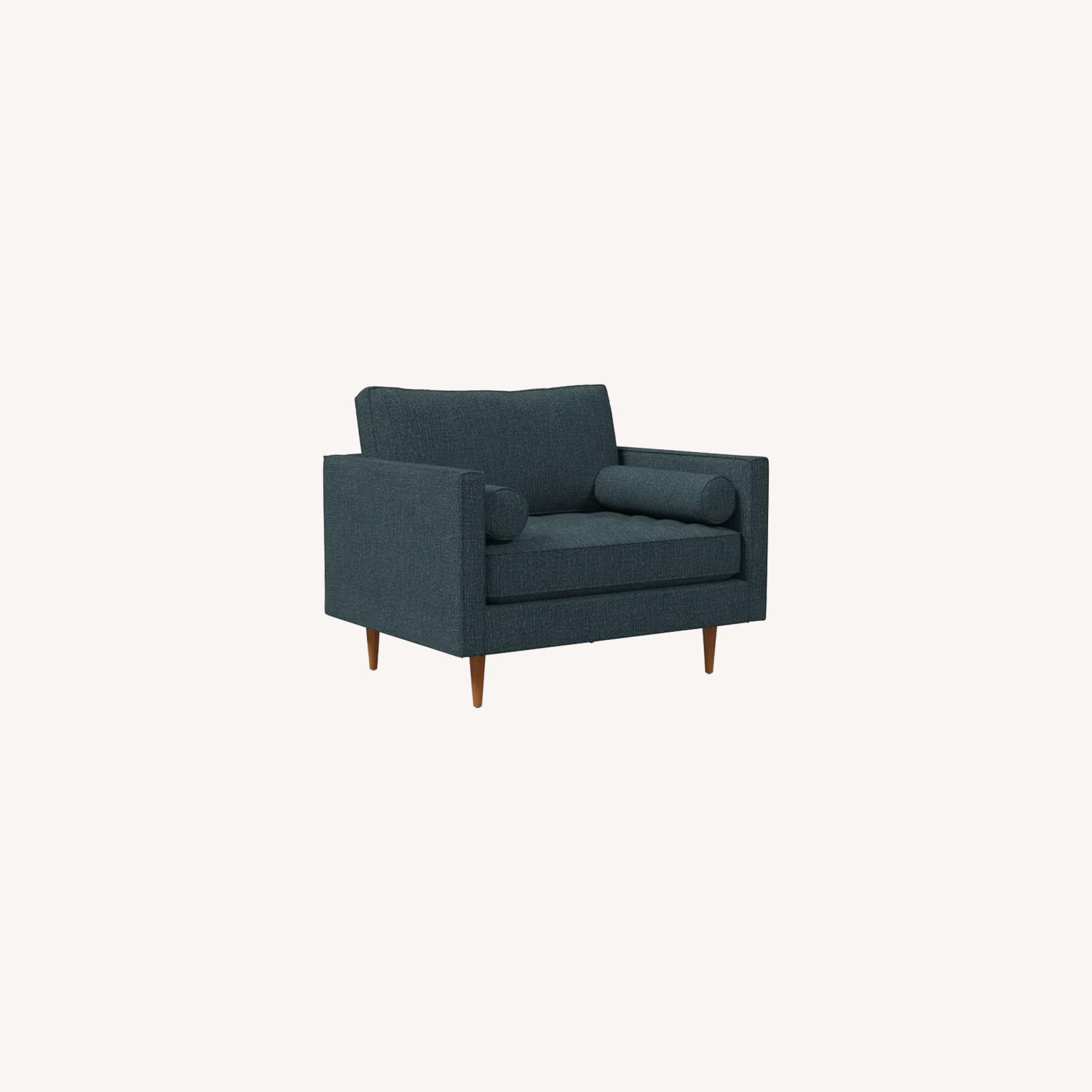 West Elm Monroe Tufted Chair and a Half - image-0