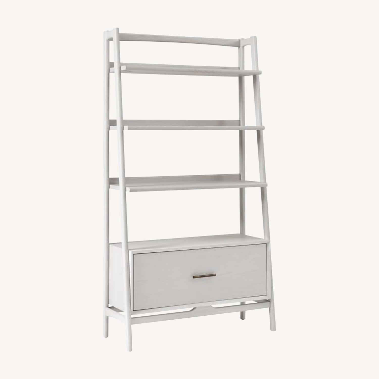 West Elm Mid-Century Bookshelf, Pebble - image-0