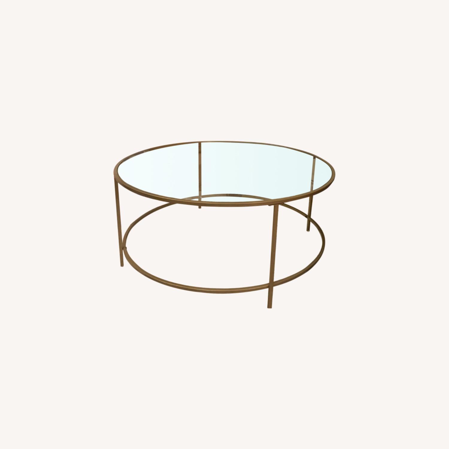 Wayfair Gold Glass Coffee Table - image-0