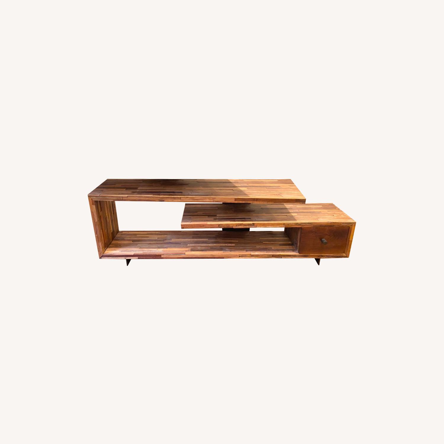 West Elm Staggered Wood Media Console - image-0