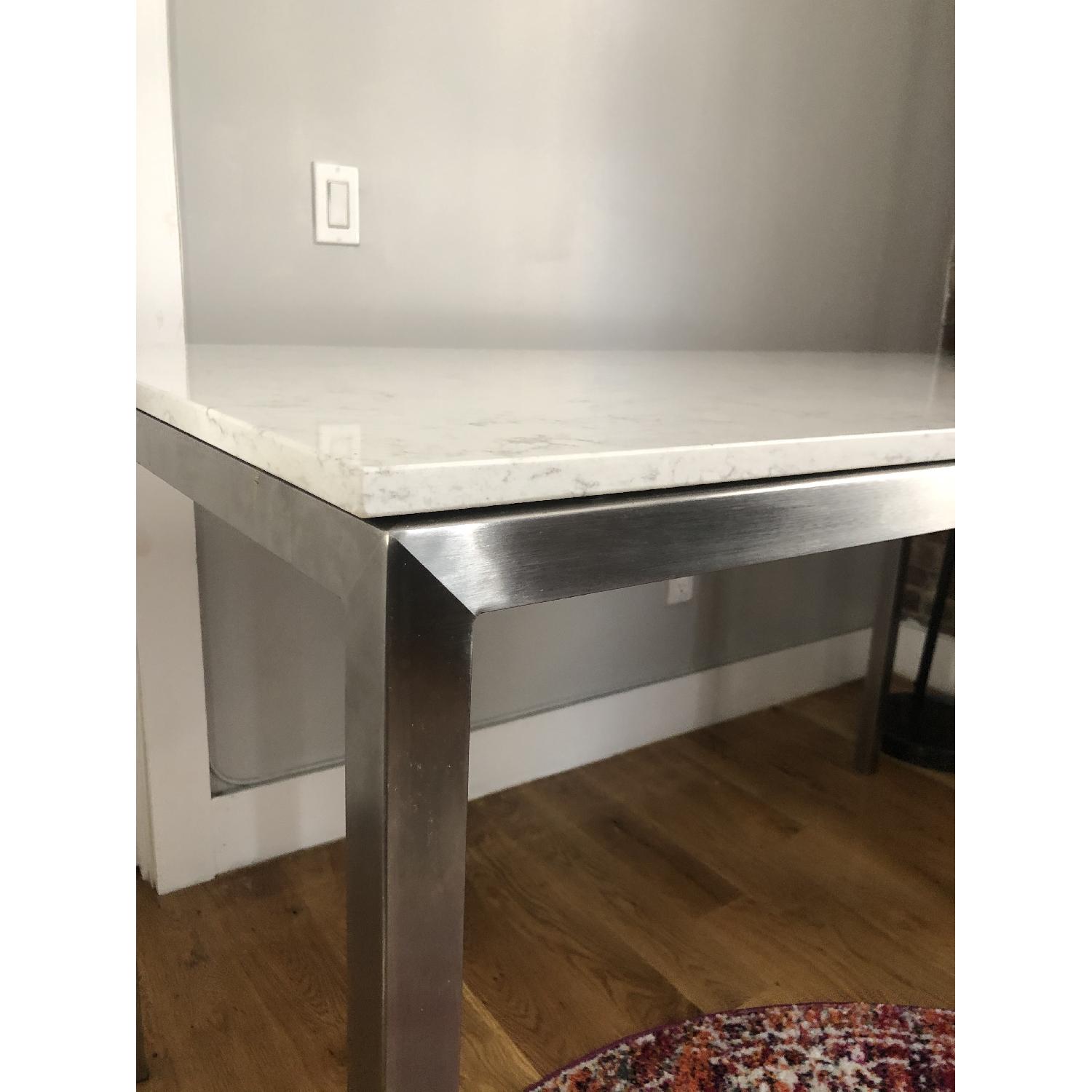 Crate and Barrel Marble Dining Table - AptDeco