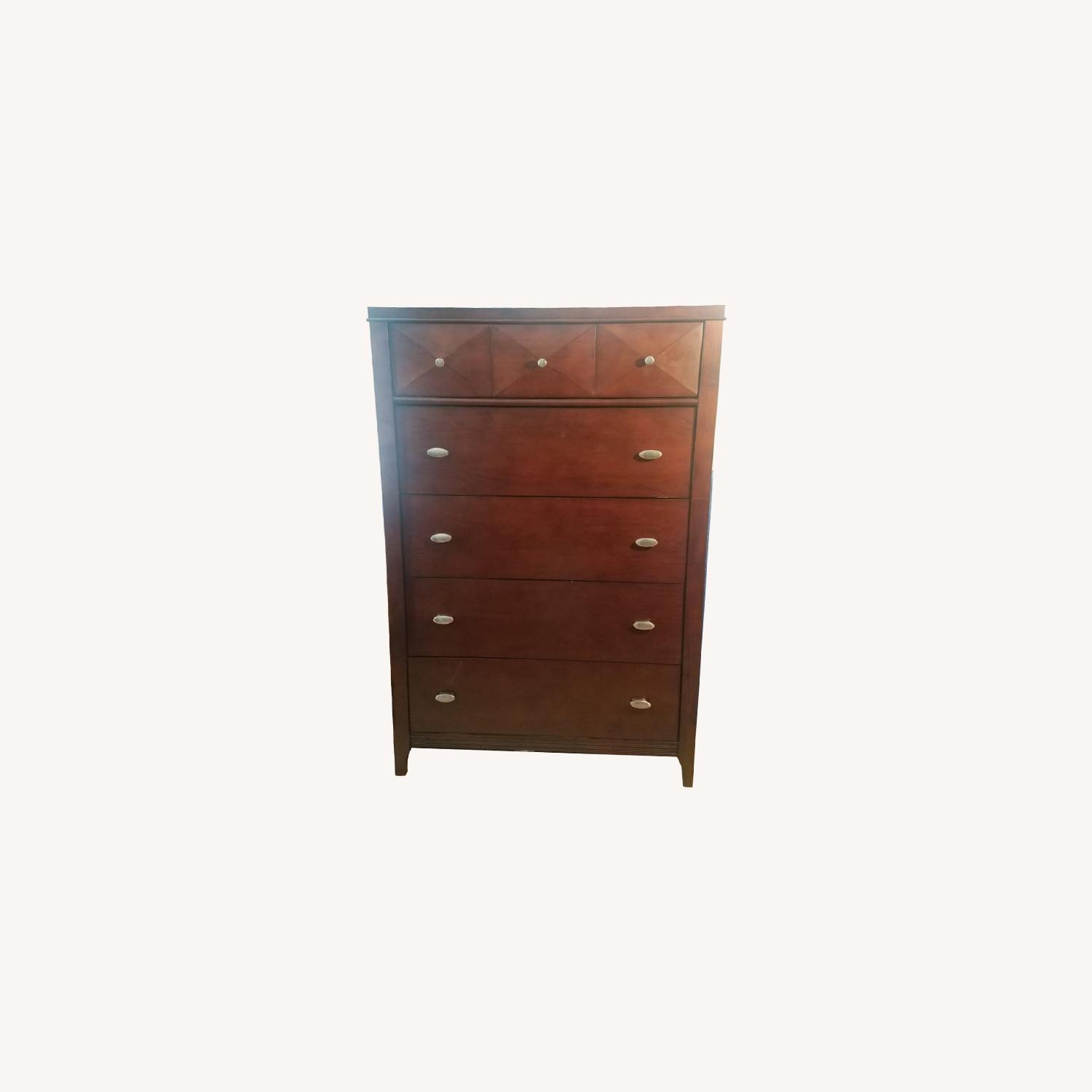 Raymour and Flanigan Dark Wooden Dresser AptDeco