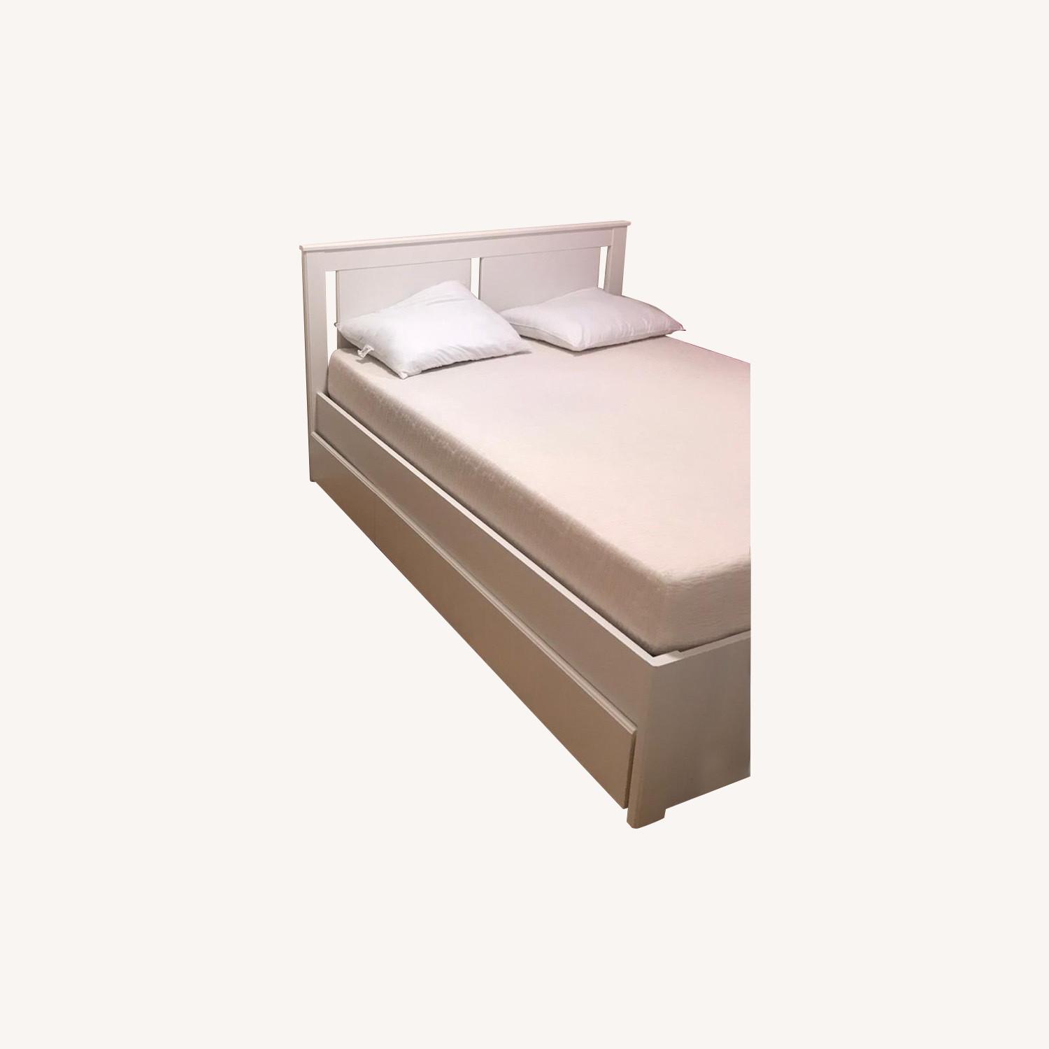IKEA Full Bed with 2 Storage Boxes White AptDeco