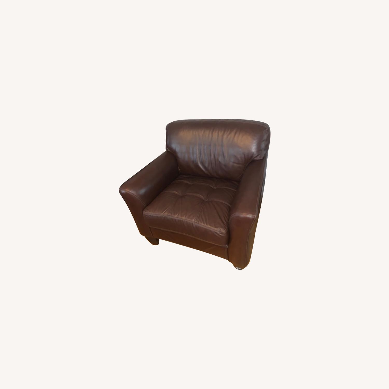 Macy's Tufted Leather Armchair AptDeco