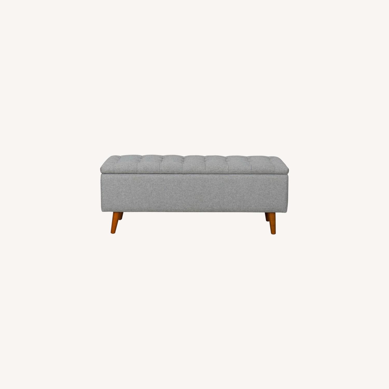 Light Grey Storage Bench - image-0