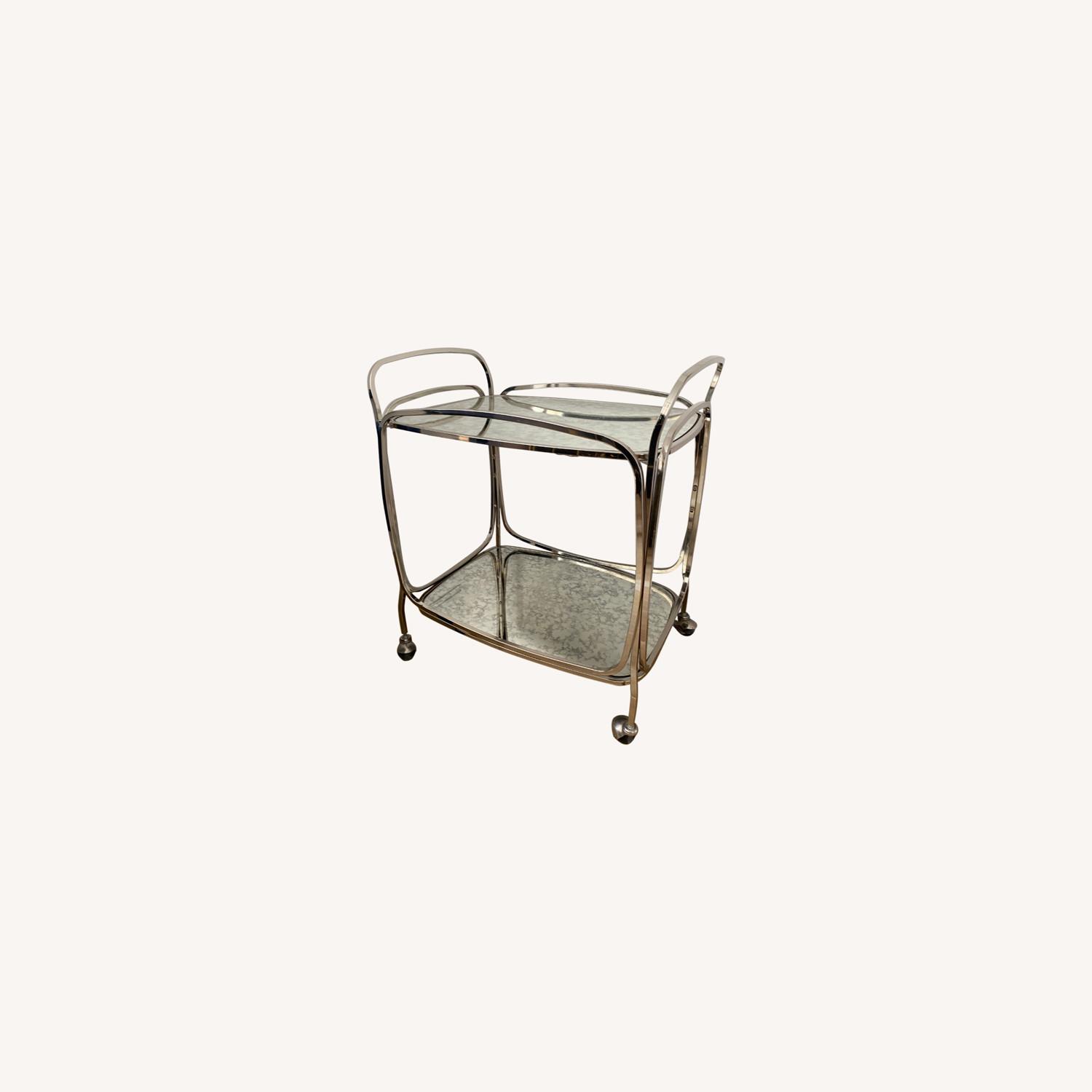 West Elm Foxed Mirror Bar Cart - image-0