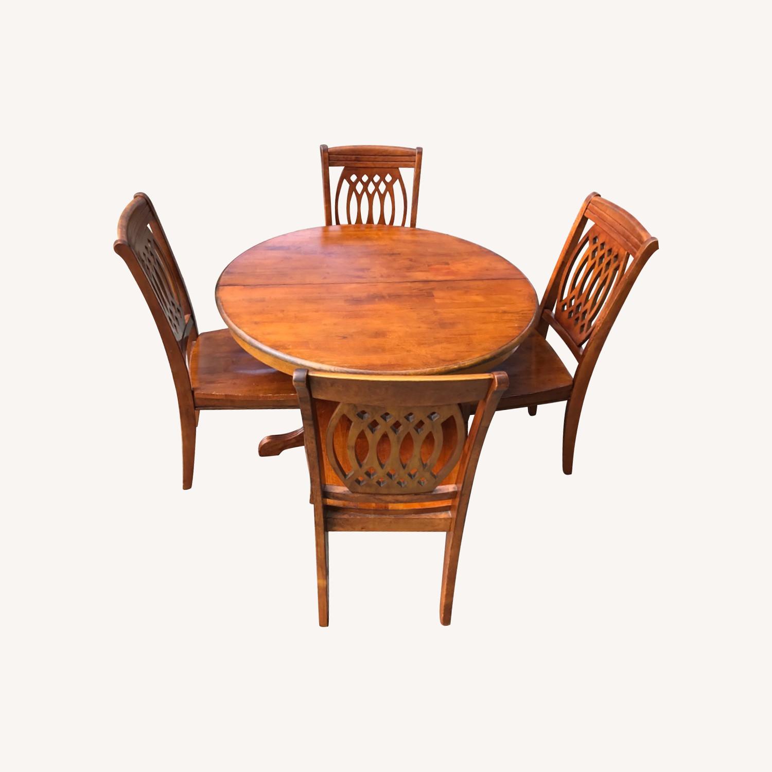 Solid Wood Extendable Dining Table w/4 Chairs - AptDeco