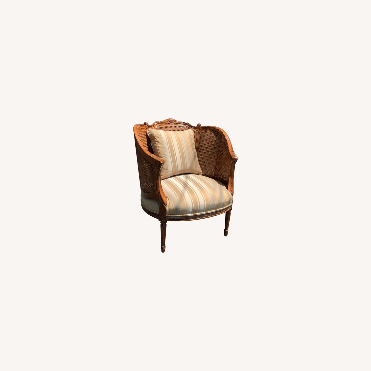 Louis XV Style Cane Arm Chair - image-0