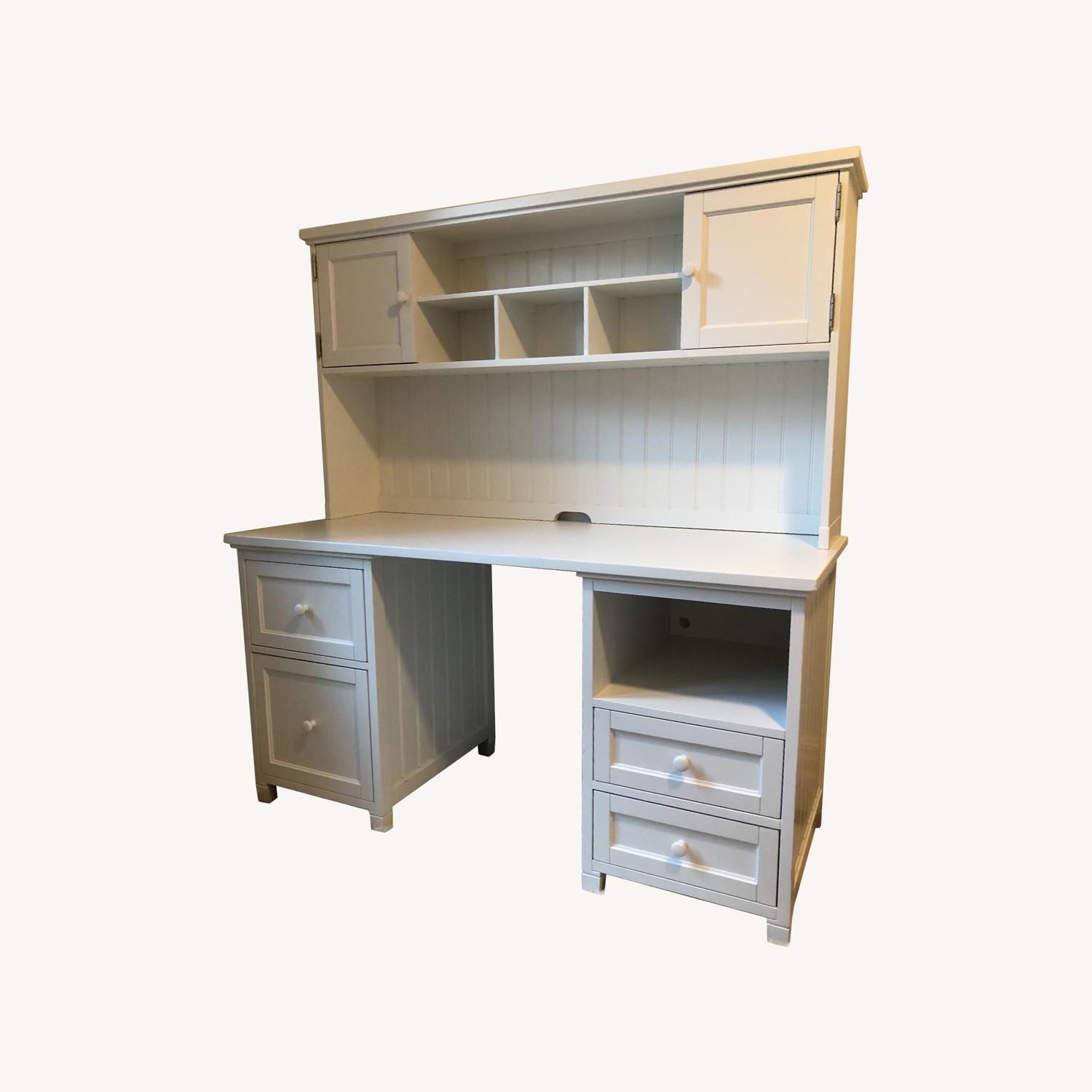 Pottery Barn Beadboard Desk with Hutch AptDeco