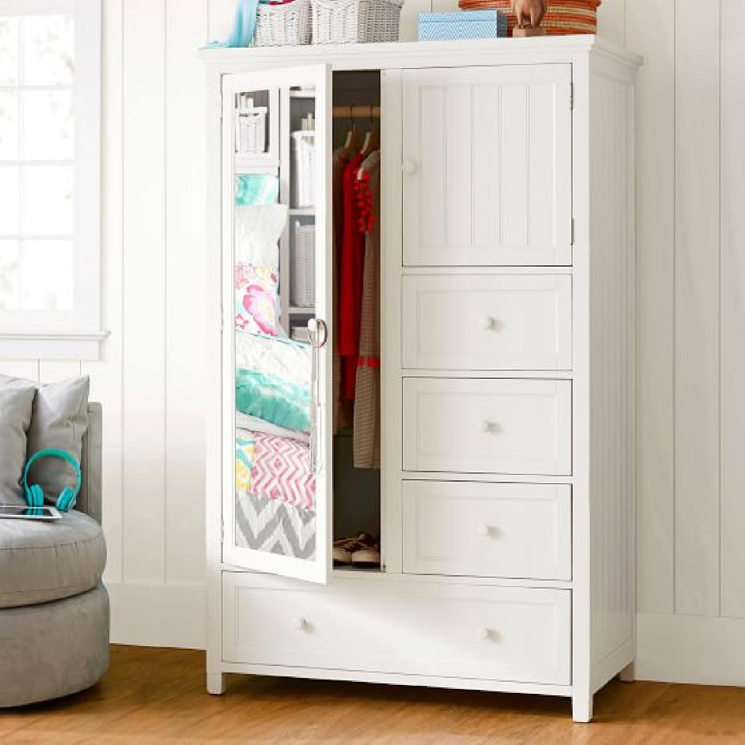 Pottery Barn Spacious White Armoire - image-7