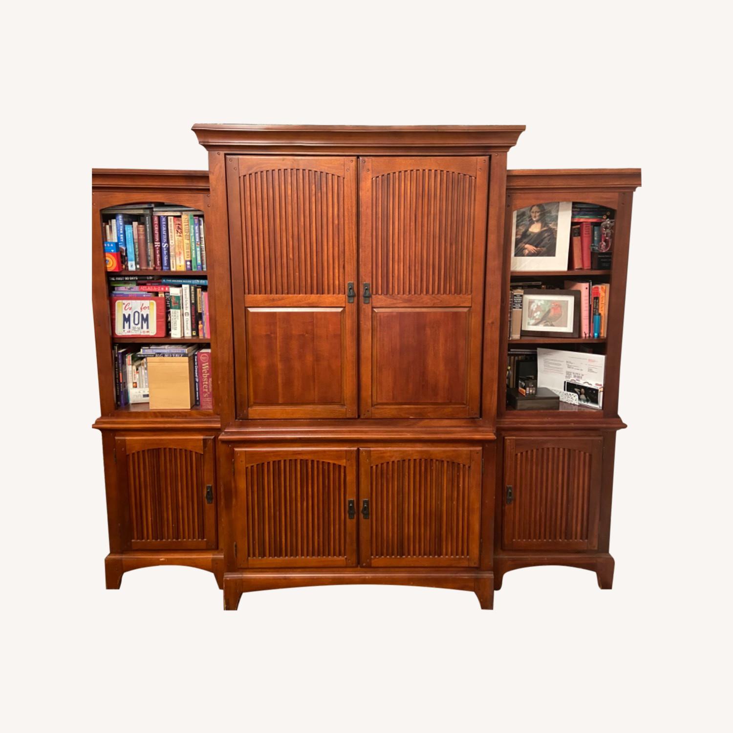3 Piece Mahogany Wood Bookcase Set AptDeco
