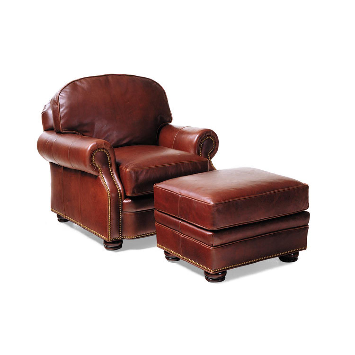 Hancock and Moore Leather Chair and Ottoman - image-3