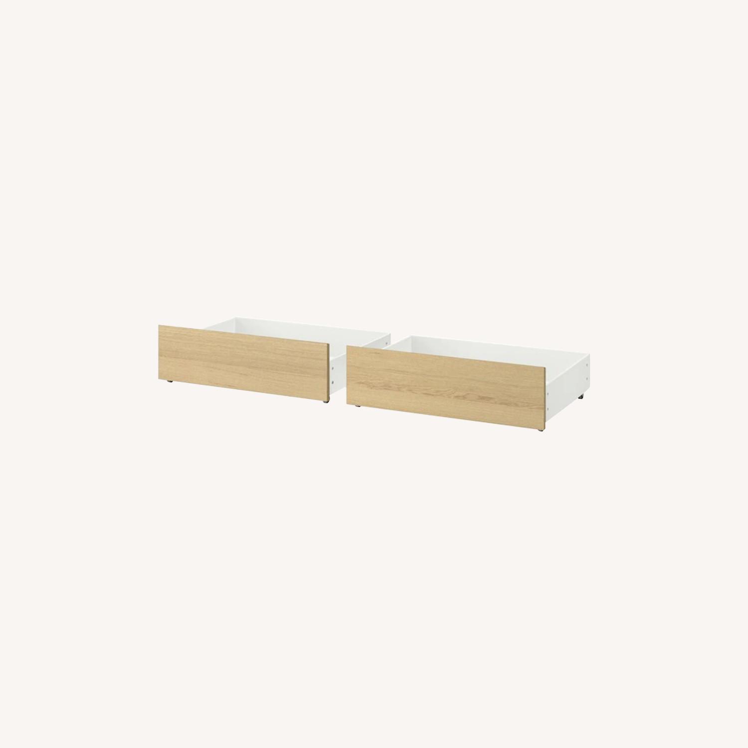 IKEA Oak/White Underbed Storage Drawers (2Pack) AptDeco