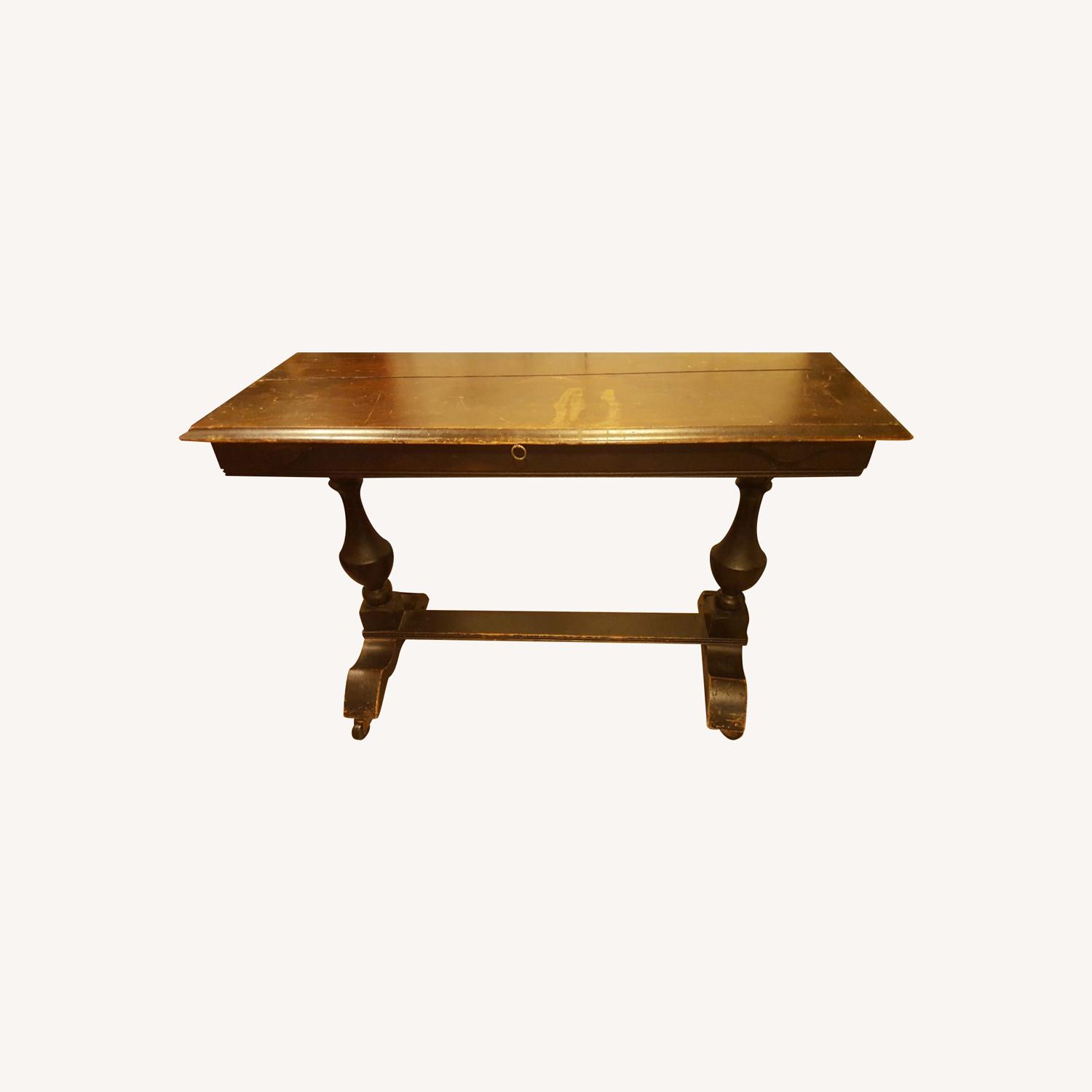 Antique Expanding Library Table - image-0