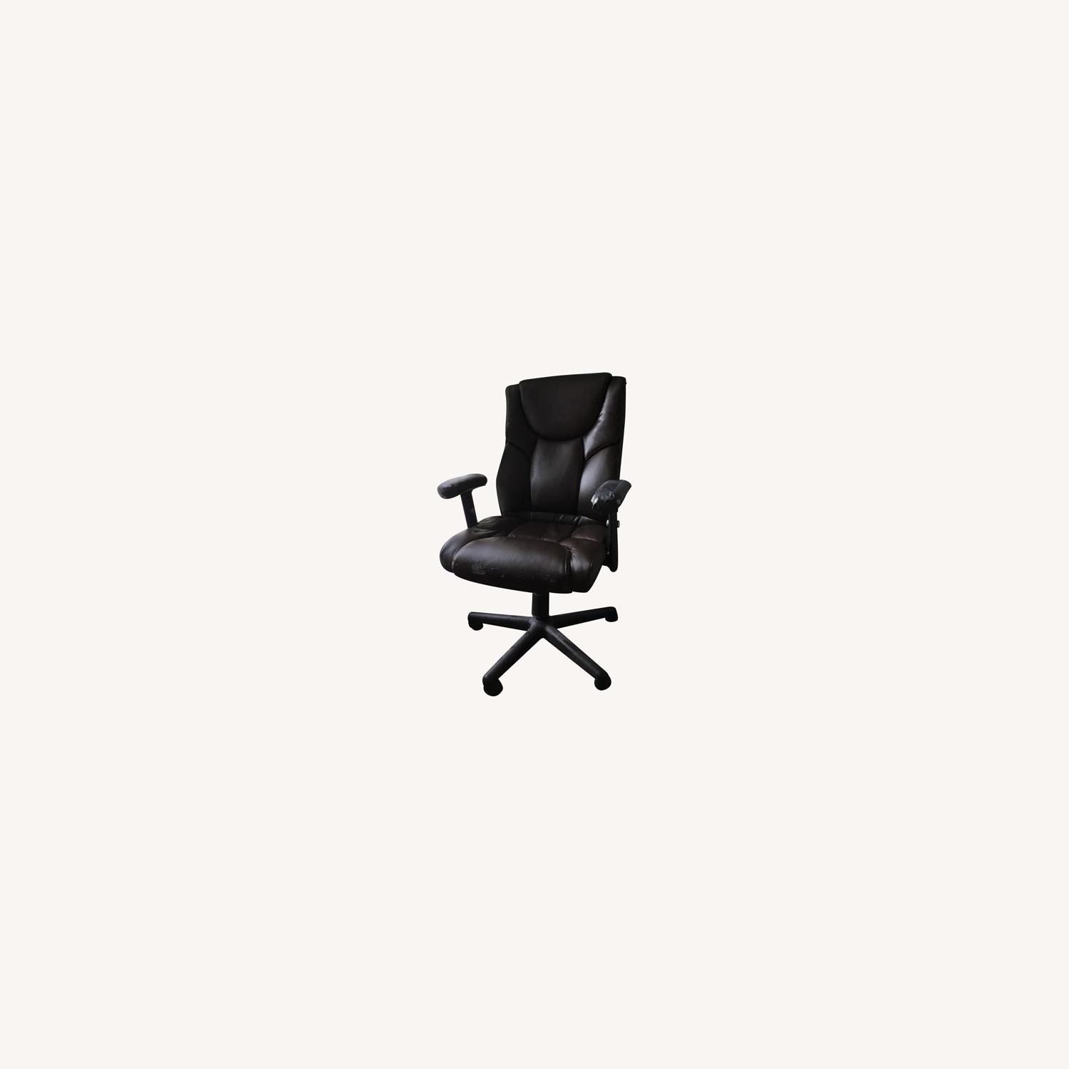 Brown Leather Office Chair - image-0