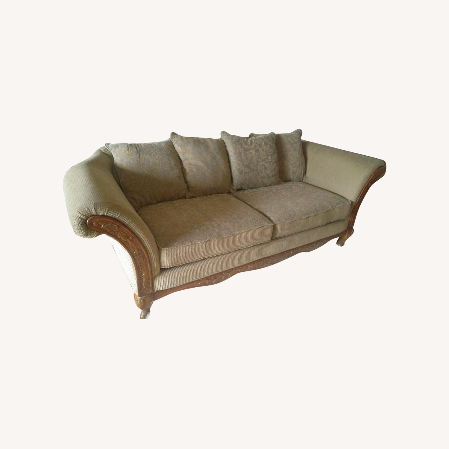 Levitz Furniture Traditional Solid Wood Sofa - image-0