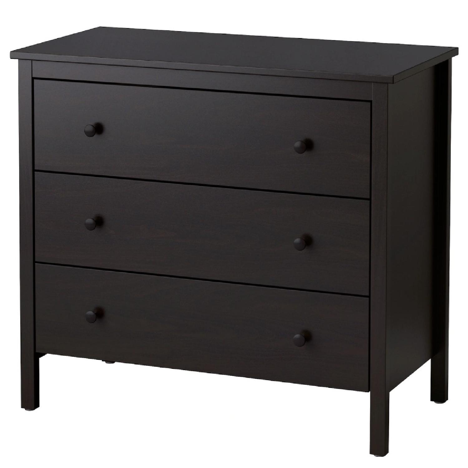 超美品 IKEA KOPPANGダークブラウン 3段チェスト 木製 IKEA Koppang 3 Drawer Dresser - AptDeco