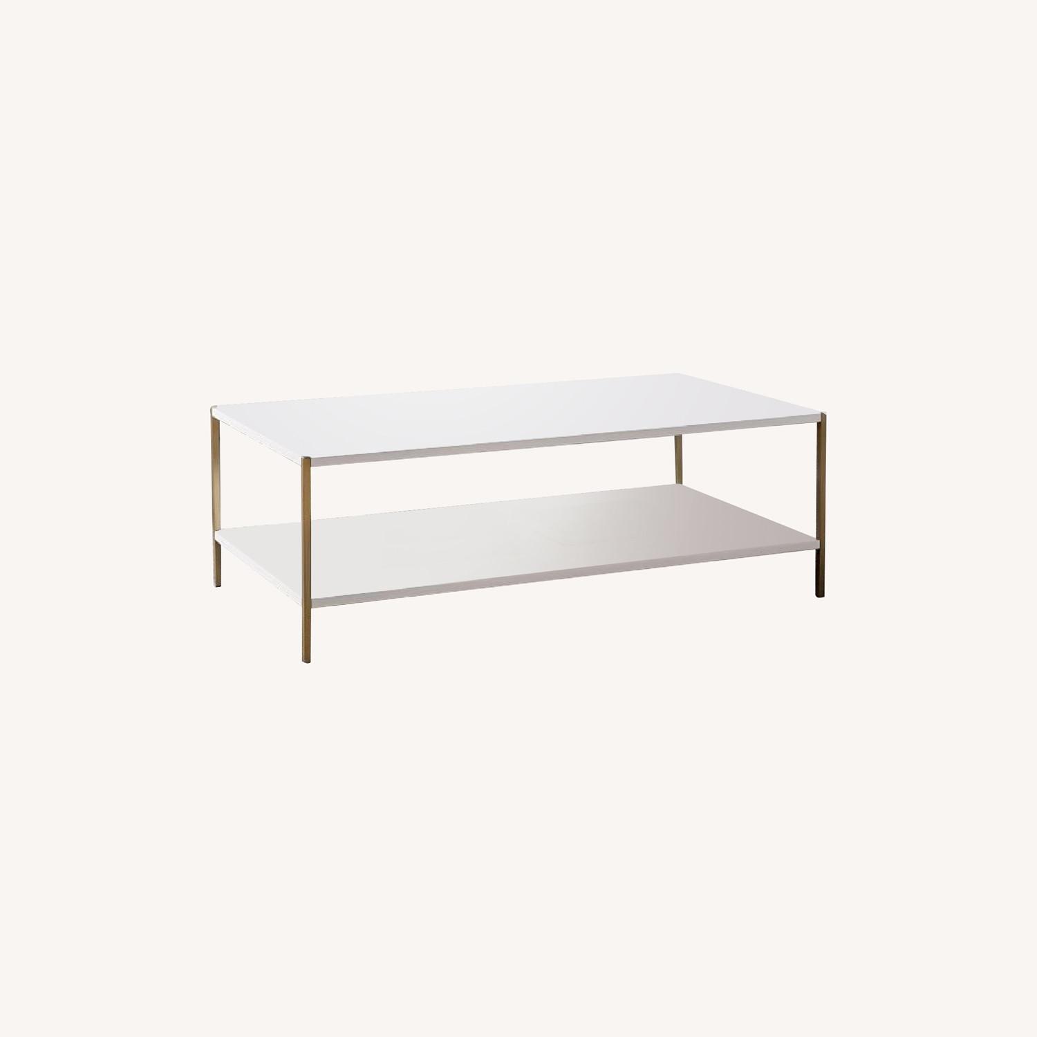 West Elm White Zane Coffee Table AptDeco