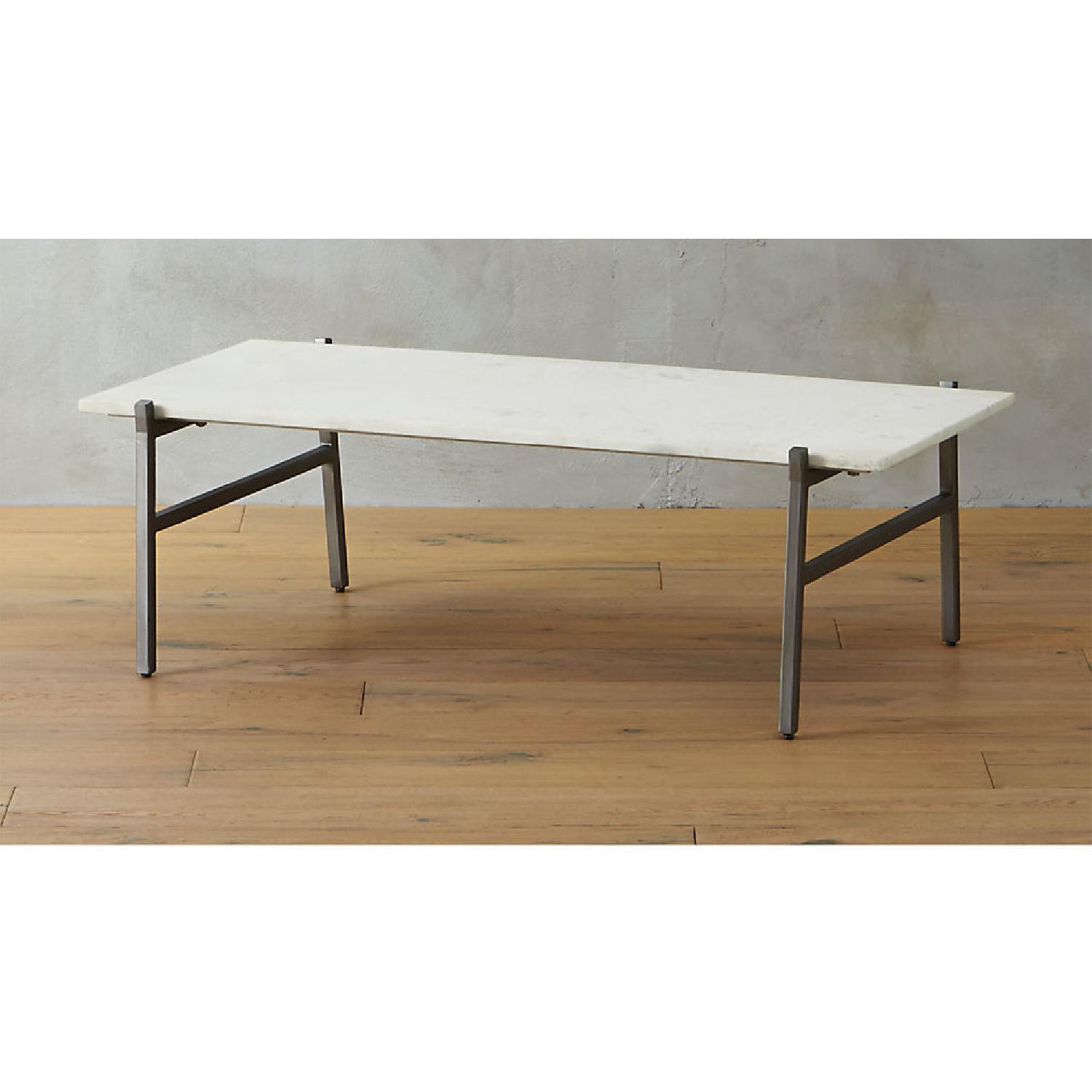 CB2 Slab White Marble Coffee Table - image-5